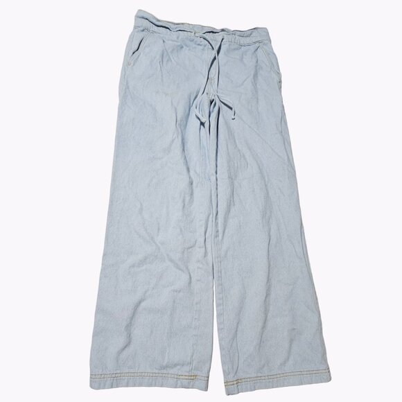 Universal Thread Wide Leg Paper Bag Jeans Womens Size 4 Light Wash Denim Pants - Picture 2 of 7